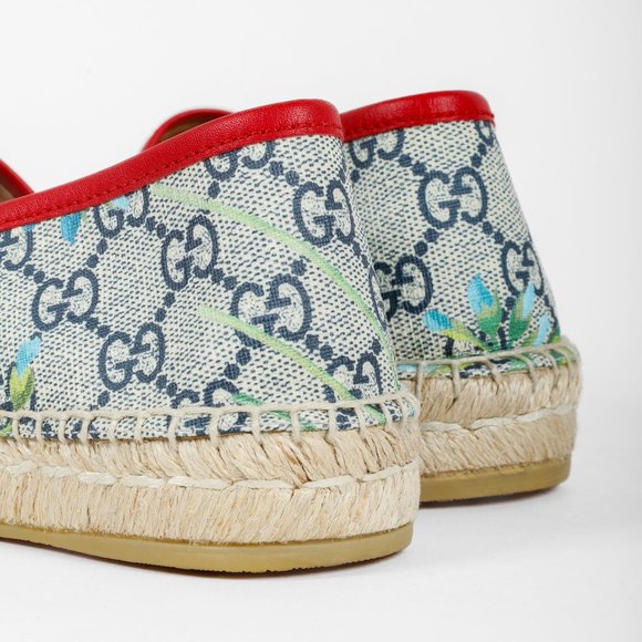 *SOLD* Gucci GG Supreme Canvas Blue Blooms Espadrilles - Picture 8 of 10